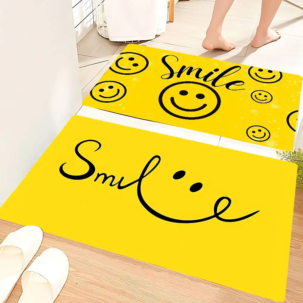 S-smile LogoS Floor Mat Bathroom Mat Kids Room Bedroom Decoration Balcony Anti-Slip Doormat Living Room Welcome Rug