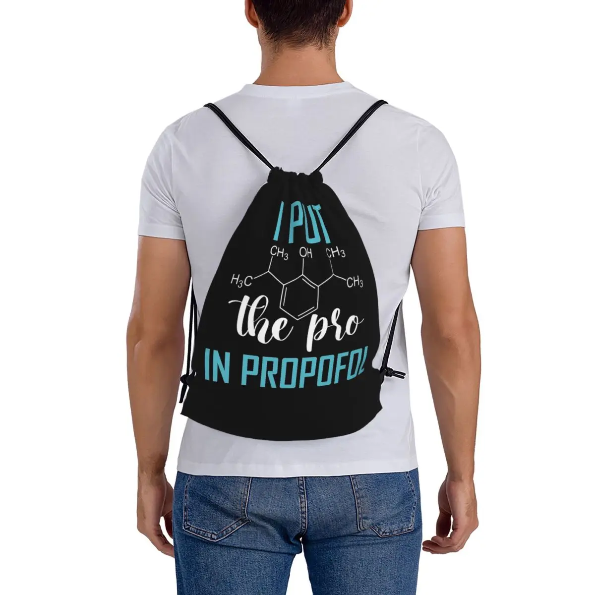 ANESTHESIA Pro In Propofol Backpacks Multi-function Drawstring Bags Sports Bag Book Bags for Man Woman School