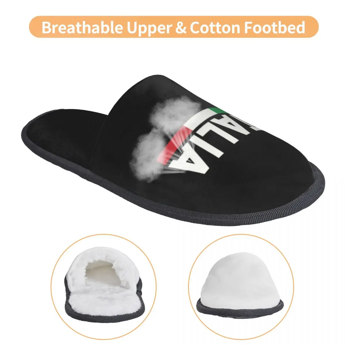 Custom Flag Of Italy Soft Memory Foam House Slippers Women Italian Patriotic Comfy Warm Anti-Skid Slipper