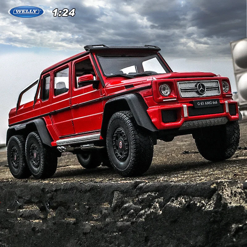 

WELLY 1:24 Mercedes-Benz AMG G63 6x6 Tyre Alloy Car Model Diecast Off-Road Vehicle Car Model Simulation Collection Kids Toy Gift