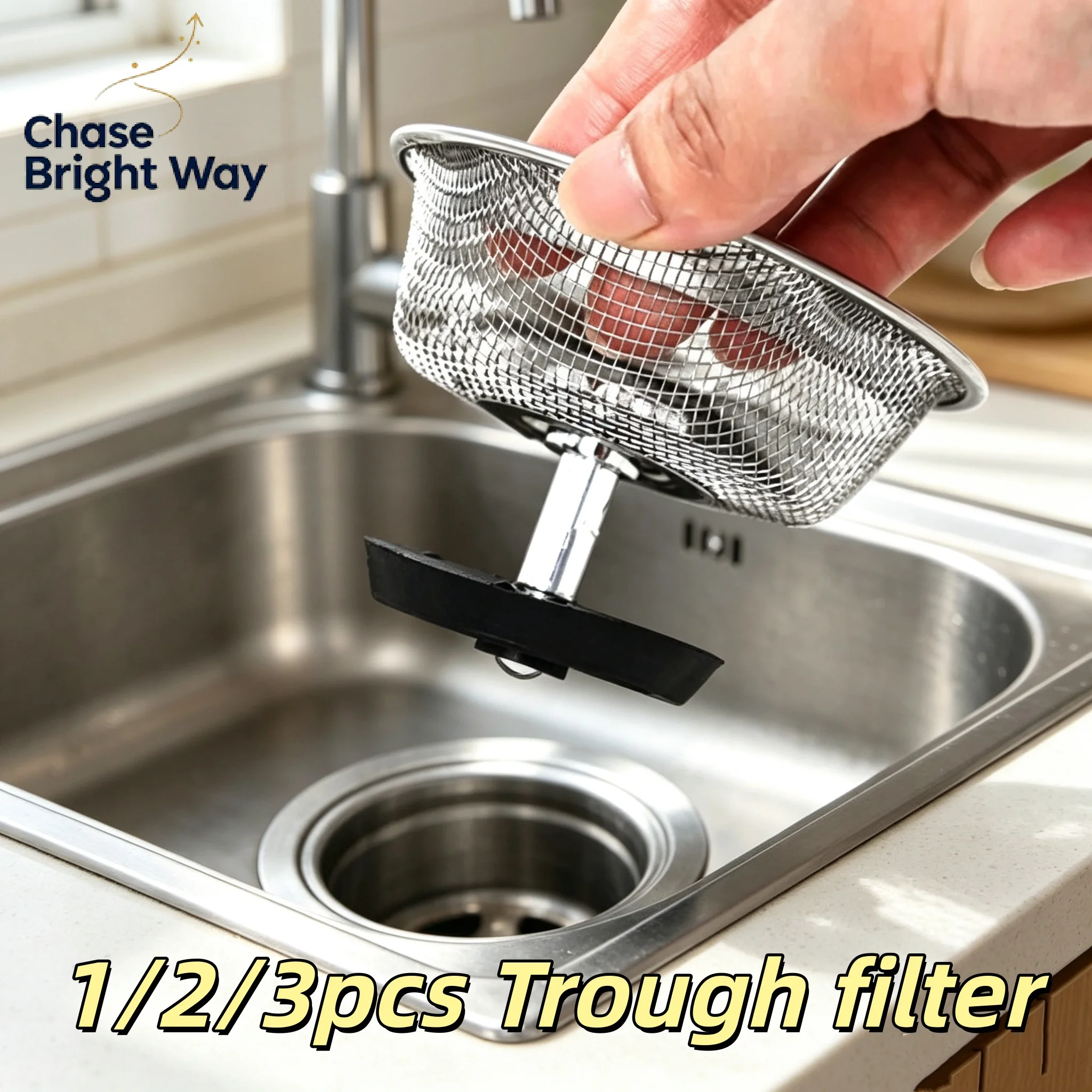 Stainless Steel Sink Strainer Filter Mesh Kitchen Bathroom Floor Drain Hair Catcher