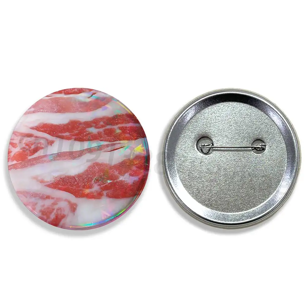 Funny Meat Design 32/44/58mm Handmade Pins Round Brooch Badge Backpacks Clothes Jewelry Gifts