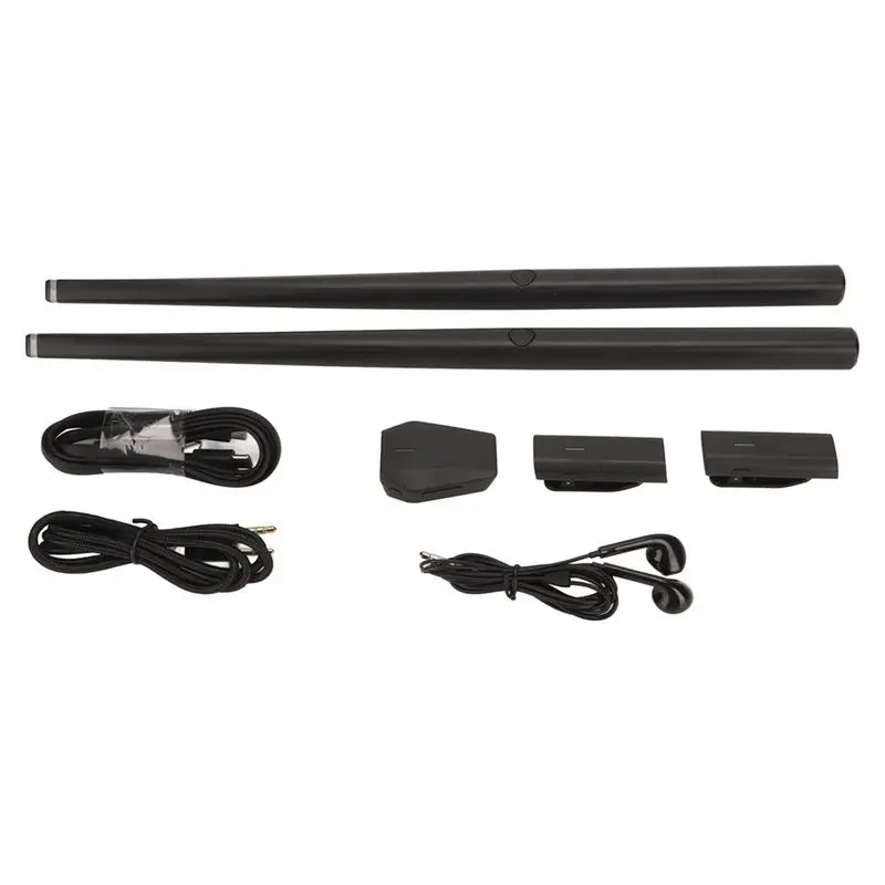 ABLB-Virtual Reality Drum Set 2 Modes Air Drum Sticks Set Simulation MIDI Support Low Noise Stand Adapter With Lessons