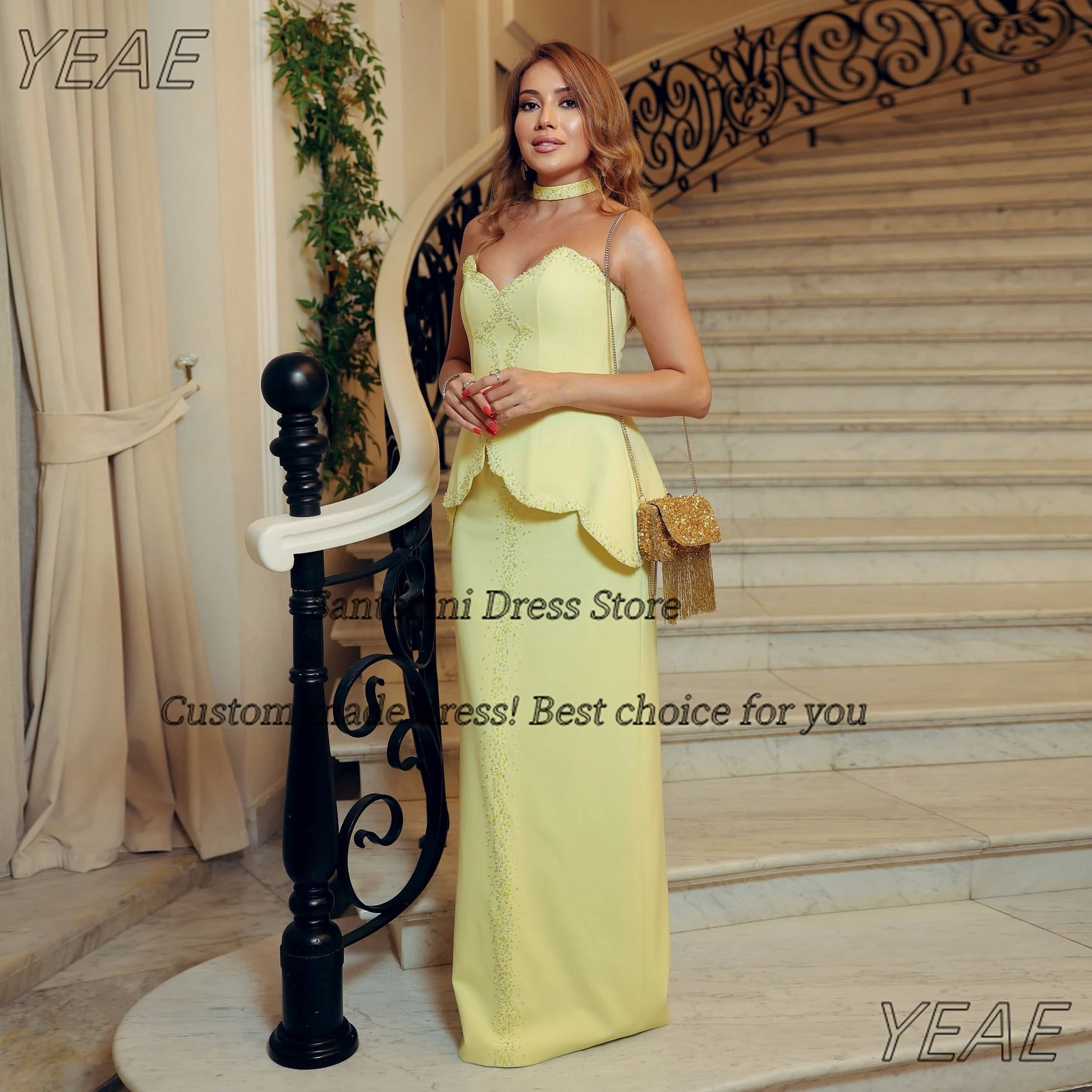 

Santorini Sweetheart Prom Dresses Bespoke Beaded Long Sheath Evening Gowns Sexy Back Wedding Party Dress Customized