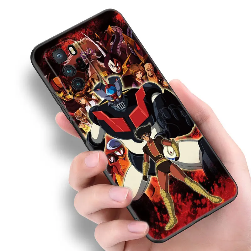 Anime Mazinger Z Black Silicone Phone Case For Xiaomi Redmi Note 10 11 11S 12 13 4G 8 9 11T Pro 5G Plus 8T 9S 10S 12S