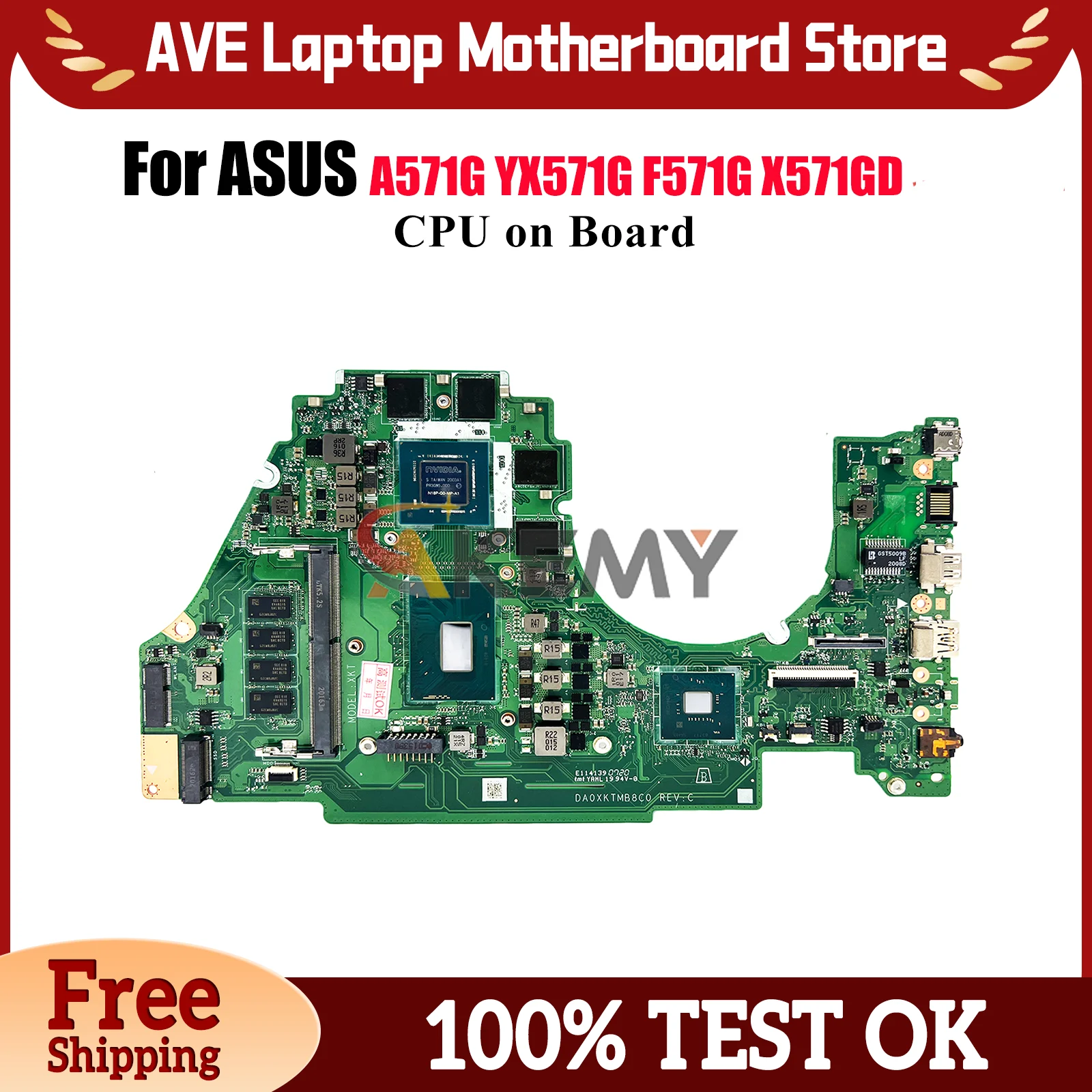 

X571GT Laptop Motherboard For ASUS VivoBook VX60G X571G YX571G A571G K571G X571GD FX571G R571G X571GT F571G Mainboard With CPU