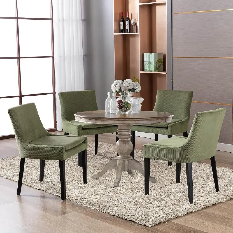 

Modern Dining Chairs Set of Upholstered Corduroy Accent Side