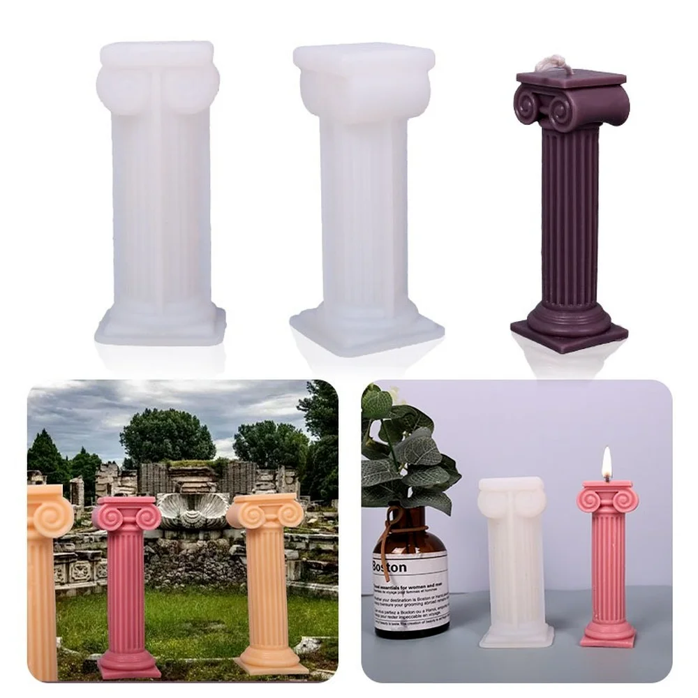 

3D Roman Column Candle Silicone Molds DIY Candles Soap Plaster Epoxy Casting Mold Wedding Dinner Candle Making Supplies
