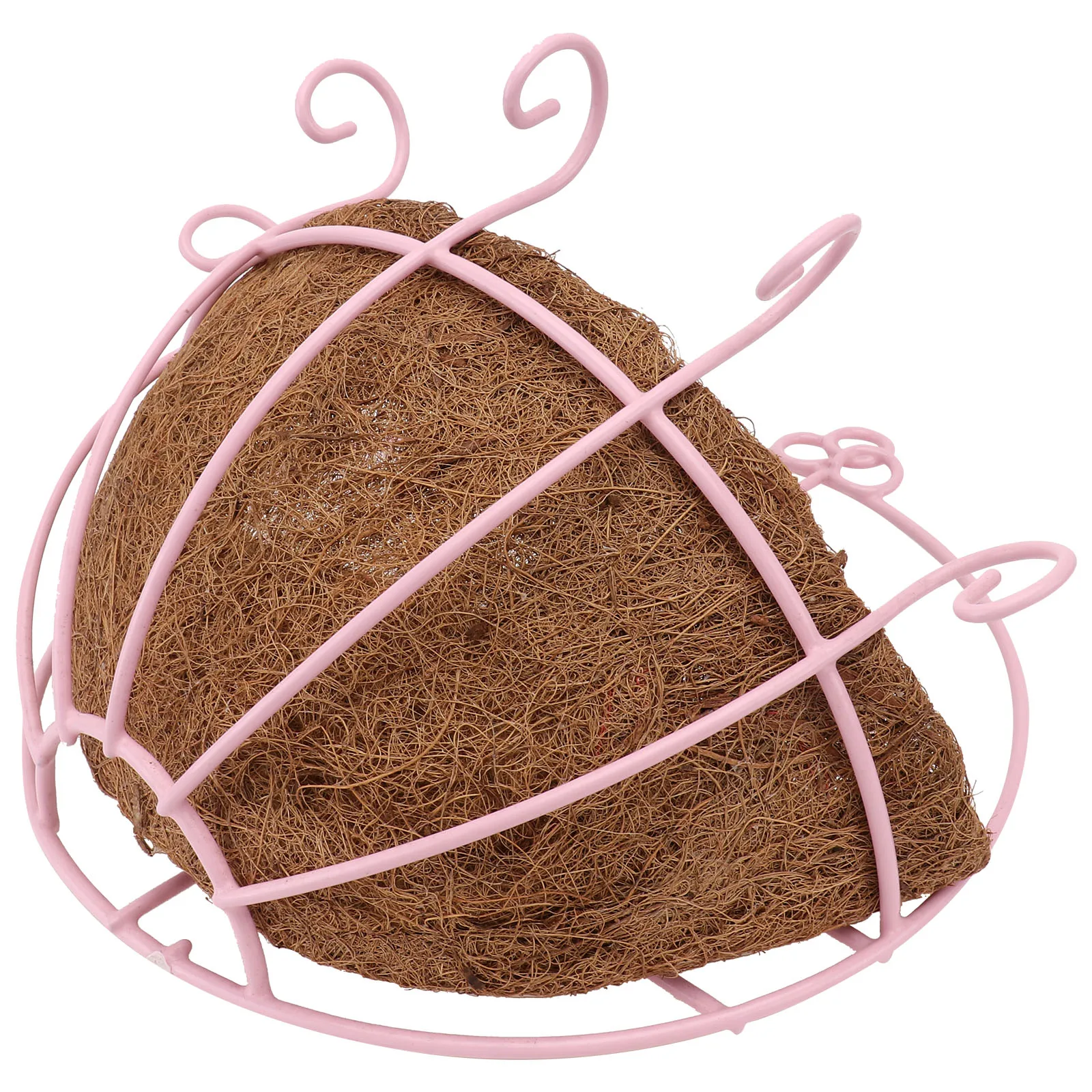 

Coconut Fiber Flower Basket Iron Plant Pot Hanging Decor for Balcony Porch Window Wall Vase Container Planter