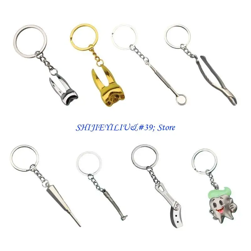 E21F Stylish Tooth Keychain With Realistic Designs for Dental Practitioners