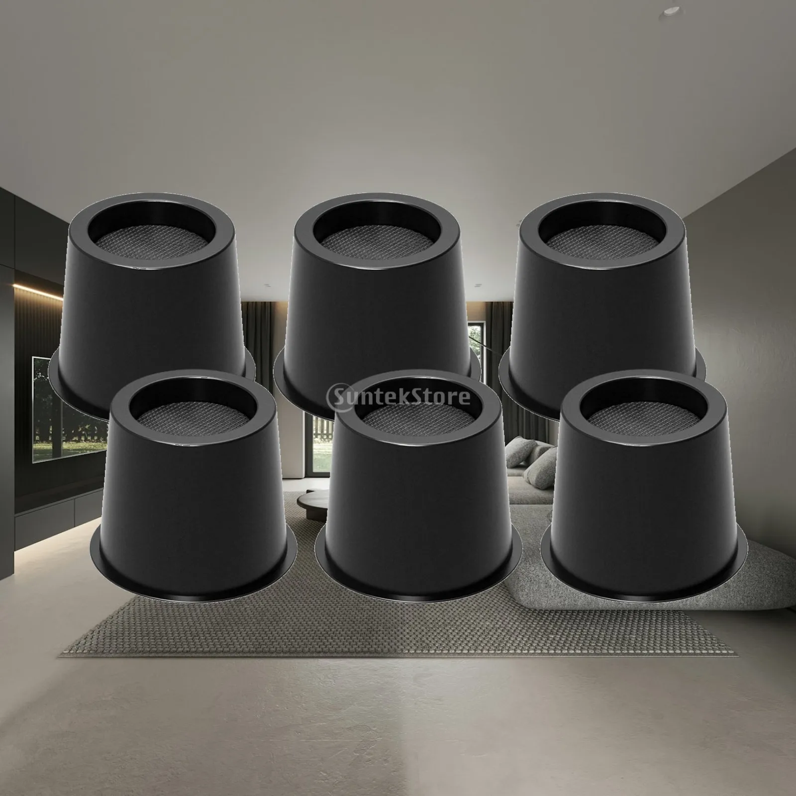 Bed Risers Floor Protector for Platform Bed Frame Small Non Slip Round Bed Lifts Risers for Desk Table Cabinet Sofa Couch