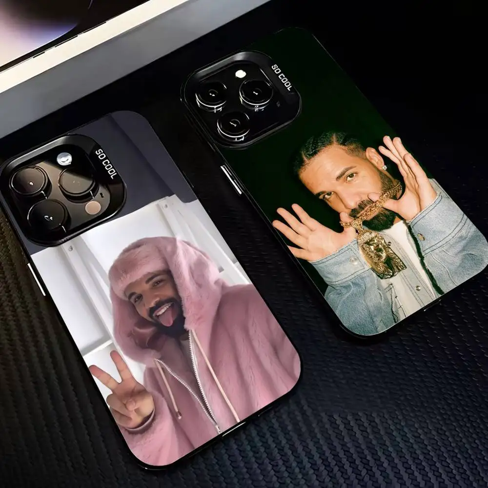

H-Headlines R-Rapper D-Drake Phone Case For iPhone17,16,15,14,13,12,11,Pro,MAX Gray Matte Silicone Black Cover