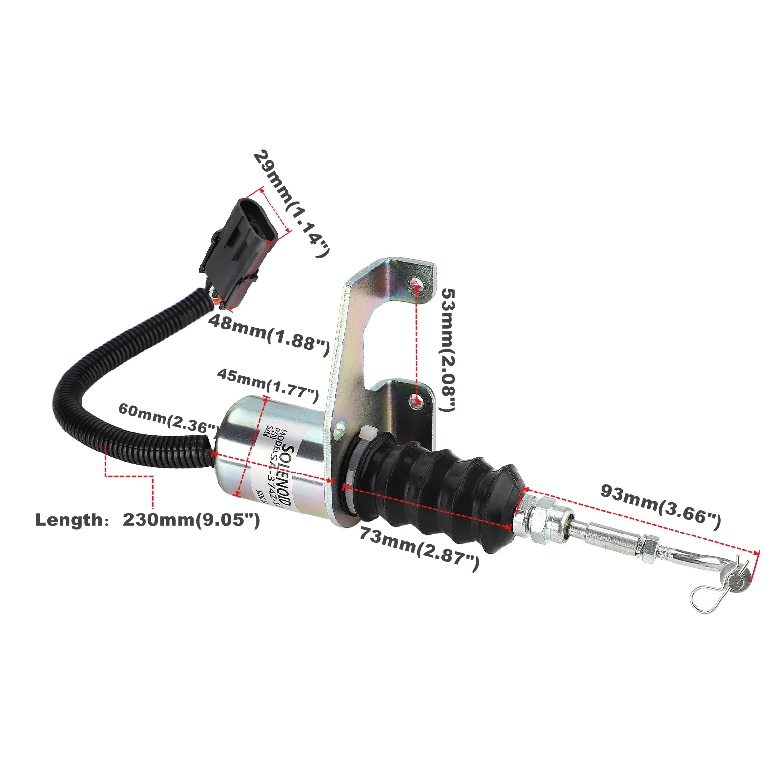 SA-3799-12 1751ES 7-19007 SA-3742-12 Compatible for Deutz Engine Compatible with Perkins 12V/24V Fuel Shut off Solenoid Valve