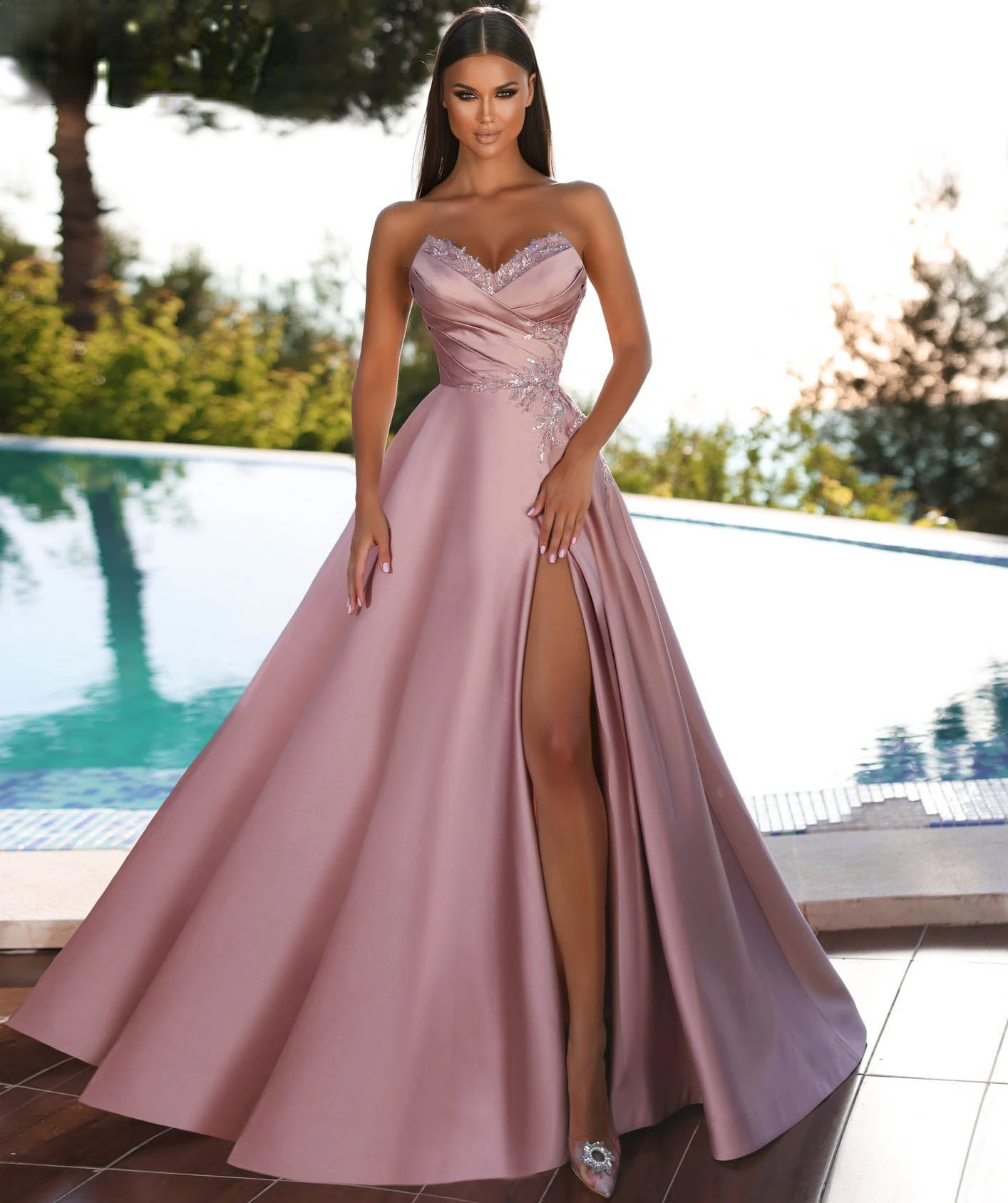 Robe de Soirée Longue et Élégante pour Femme, Tenue de Bal pour Occasions Spéciales, Mariage, Luxe