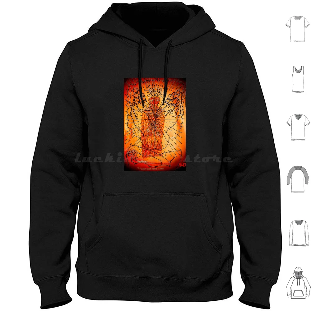 Sudadera con Capucha Healing Spirit, Algodón, Manga Larga, Reiki, Magia Espiritual, Naturaleza, Amor, Meditación, Símbolo, Amuleto, Paz