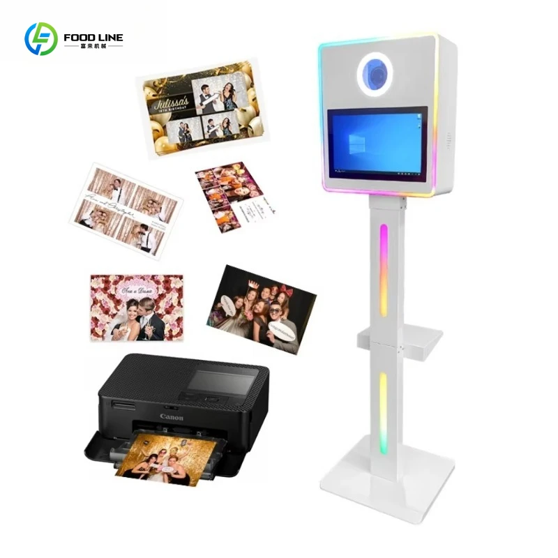 Customized 15.6 Inches Touch Screen Portable Wedding Selfie Machine Photo Booth LED Frame Enclosure