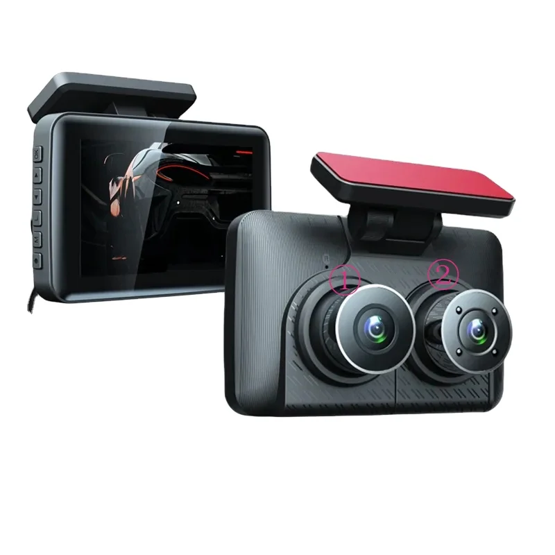 3 Channel Dash Cam 3 Lens Car Dvr Video Recorder Dashcam DVRs Black Box Dual Lens DVR With Rear View Camera