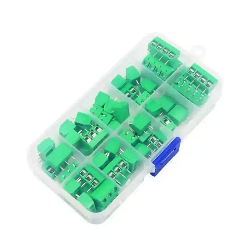 50PCS KF301 2P 3P 4P Terminal Block Kit 5.0mm Pitch Spliceable Plug-in Connection Terminal Strip Electronic Wiring Connector Ass