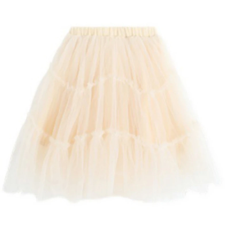 

Cake Skirt All-match Solid Color 1 Color And 6 Sizes Elastic Waist Girls