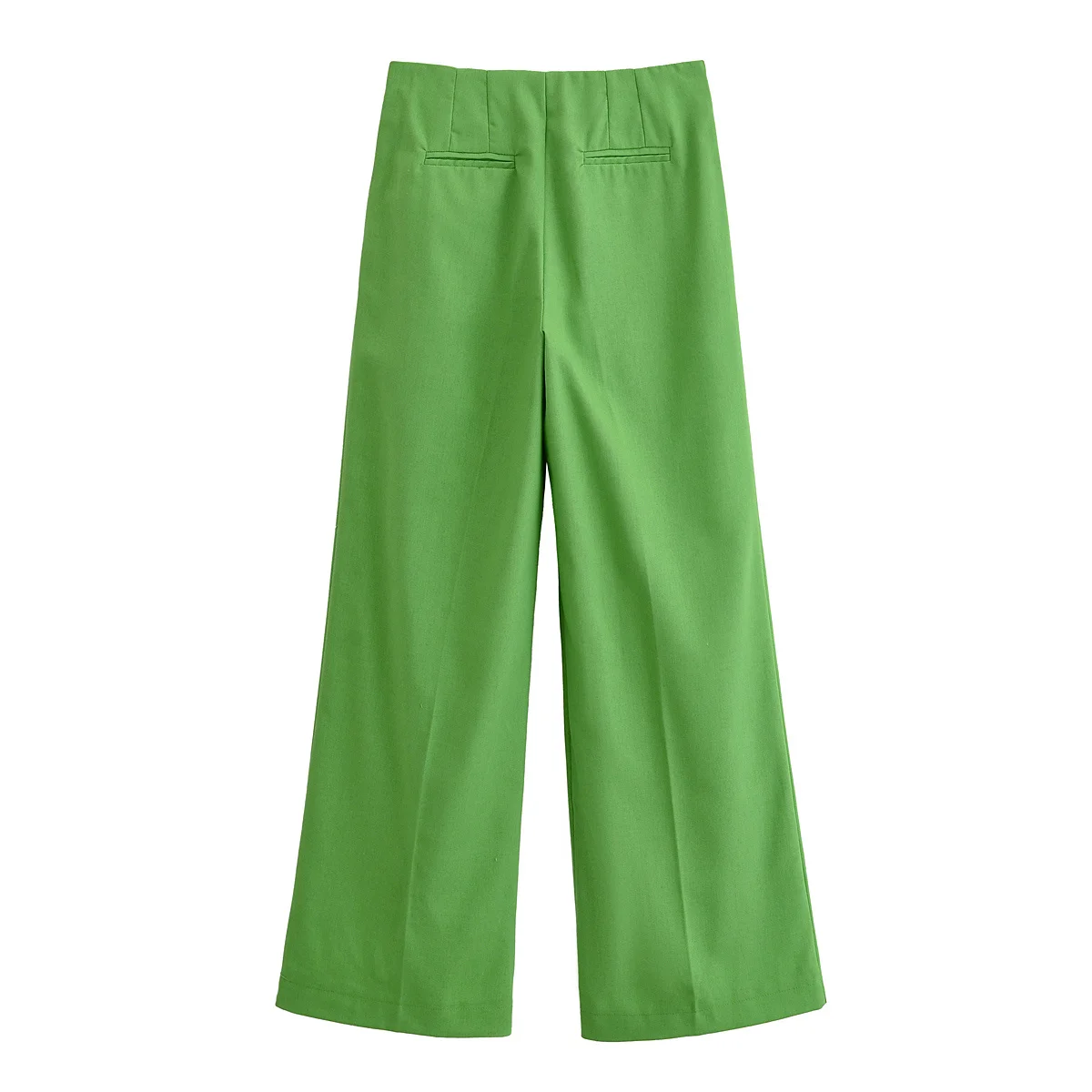 Broek met hoge taille en wijde pijpen Losse vrijetijdsbroek Pure kleur Geplooide lange broek voor dames Linnen Materiaal Woon-werkverkeer Sle Recht...