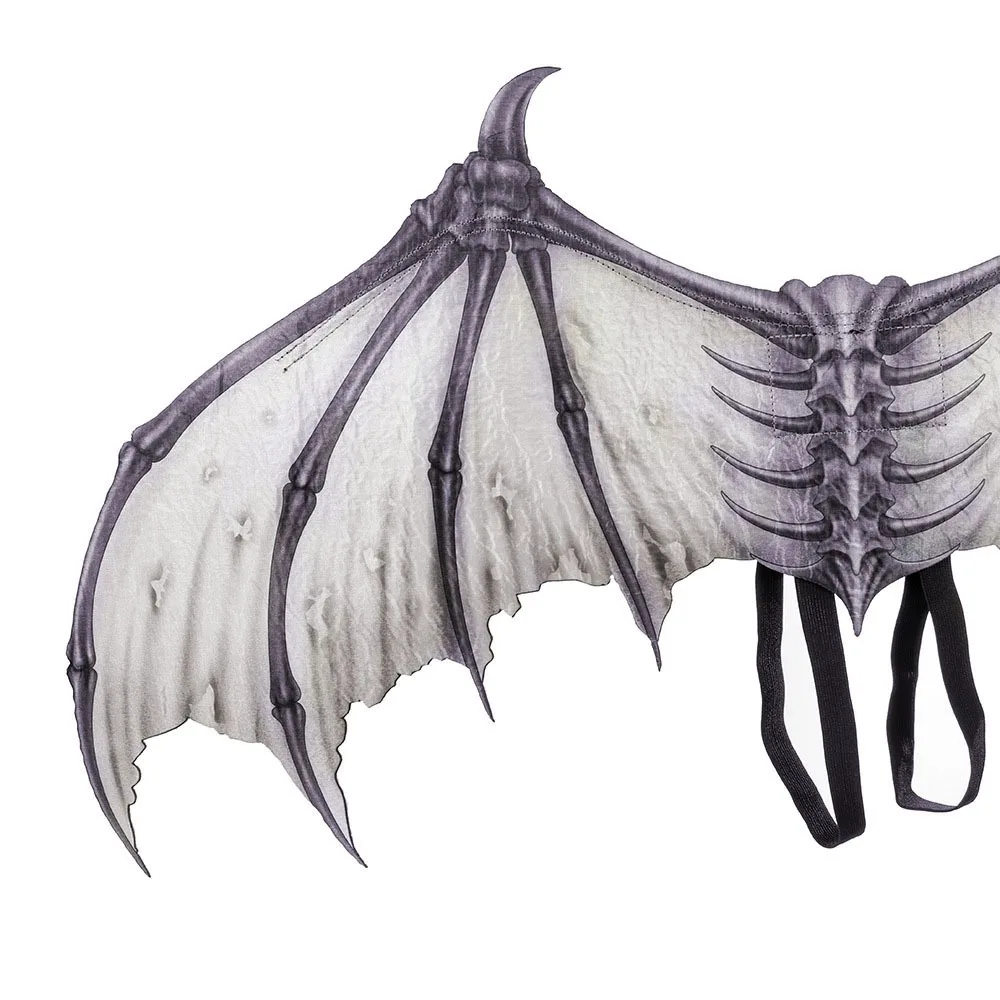Creative Foldable Black and White Non woven Devil Bone Wings Halloween Carnival Ball Prop Performance Costume