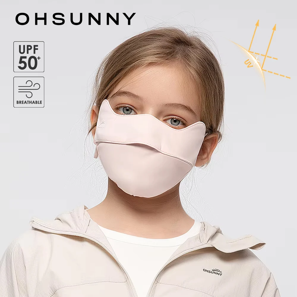 OhSunny Kids Face Cover UV Mask UPF50+ New Tech Fabric Soft Breathable Washable Masks for Children Outdoor Anti-Dust