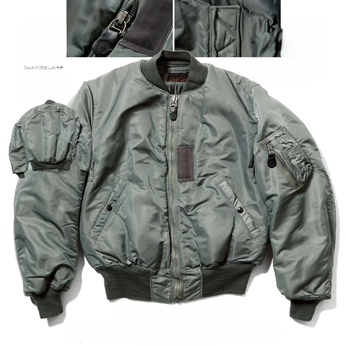 Loose Fit Pure Color Original Flight Jacket MA1 Basic Style Double Fleece 300g Fill Cotton Jacket Youth Fashion Short Length