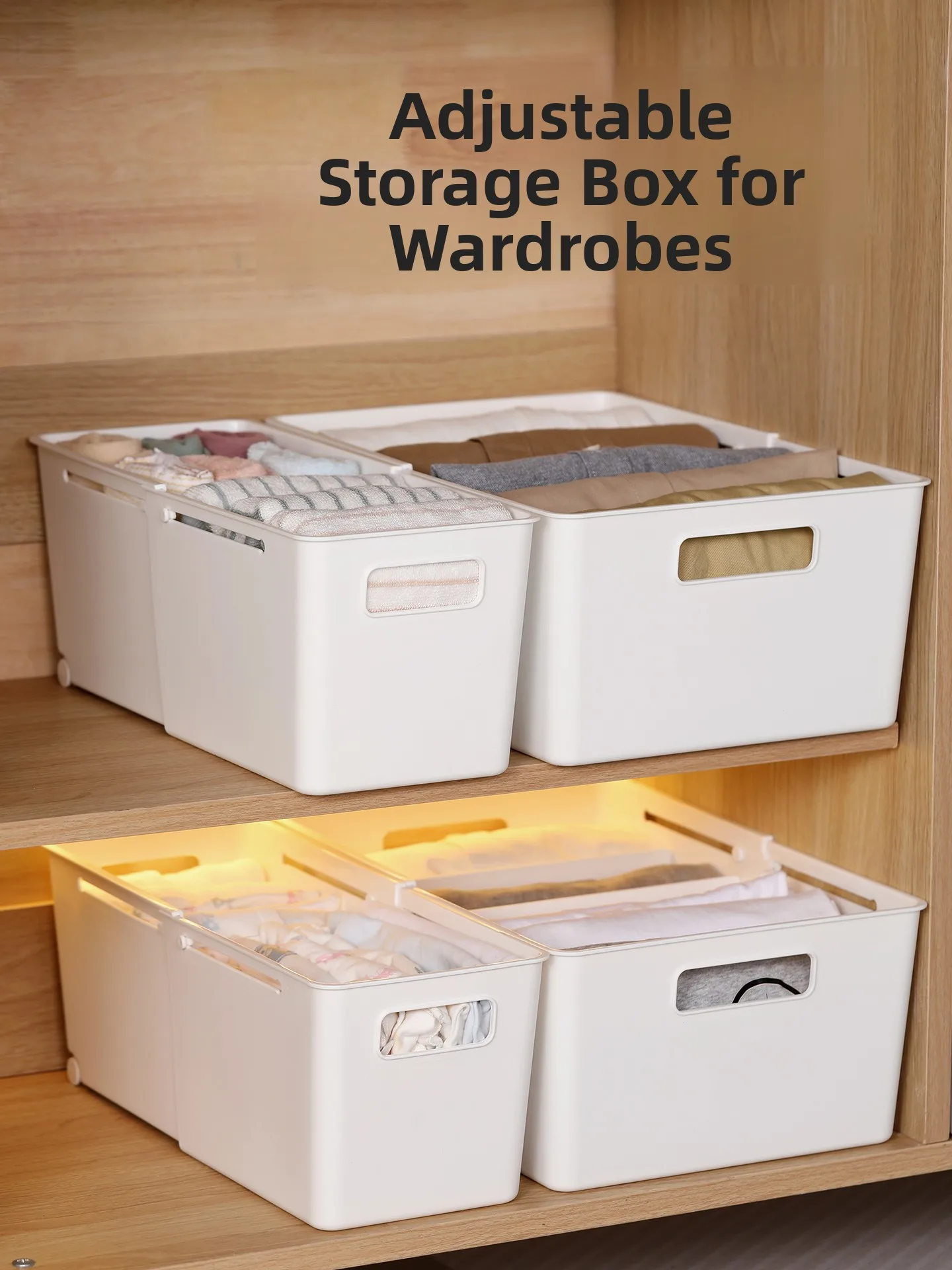 

Раздвижной органайзер для нижнего белья и брюк, прямоугольная корзина-разделитель для шкафа, универсальный контейнер для хранения