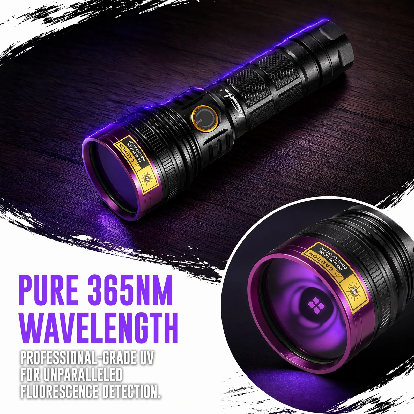 Alonefire SV18 365nm Hochleistungs-UV-Taschenlampe USB-Aufladbare Leuchte für Katzen- und Hundeurin, Tinea, Erz, Jade, Skorpion – Detail 10