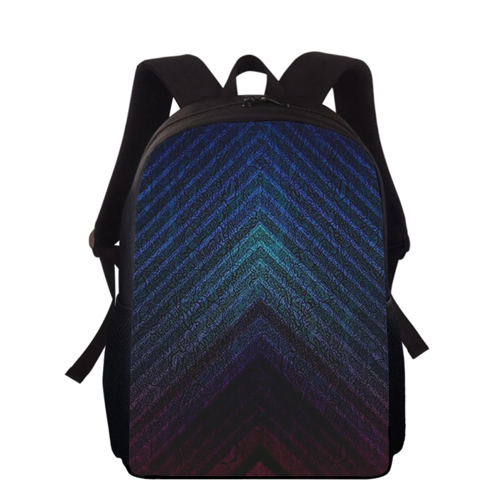 Mochila con estampado 3D de Arte de celosía de línea colorida para niños, bolsas de escuela primaria para niños y niñas, mochila para estudiantes, bolsa para libros escolares, 16"