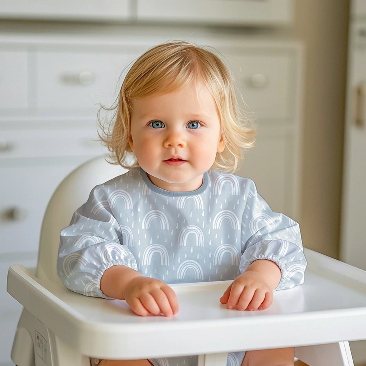 

100%Polyester Baby Bibs with Long Sleeve Bib, Coverall Bibs for Baby Feeding, Machine Washable, Waterproof and Easy to Clean