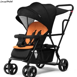 Lazychild Front And Rear Seat Second Child Twins Baby Stroller Can Sit And Lie Down Foldable Baby Children BB Stroller Carrinhos