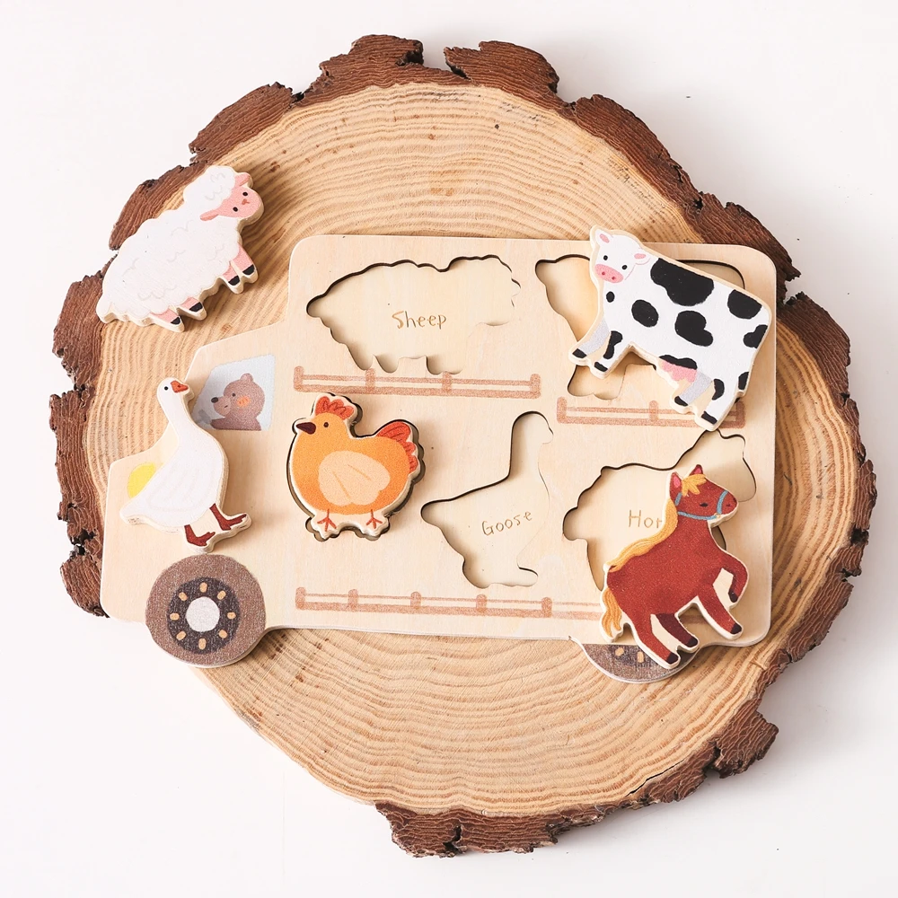 Montessori Baby Puzzles Spielzeug Holz Geometrie Puzzle Spielzeug Tier Auto Form Puzzle Bord Passenden Spiele Pädagogisches Lernen Spielzeug – Detail 19