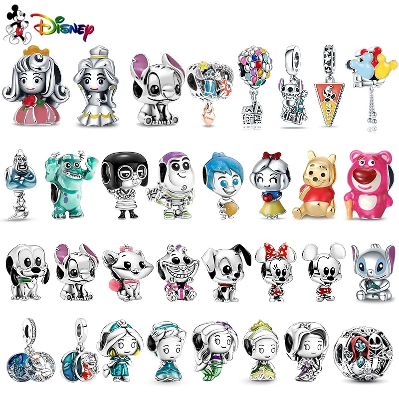 2024 Disney Stitch Alloy Pendant Cartoon Mickey Mouse Groot Charm Bead Pendant Fit DIY Women Bracelet Jewelry Accessories Gift