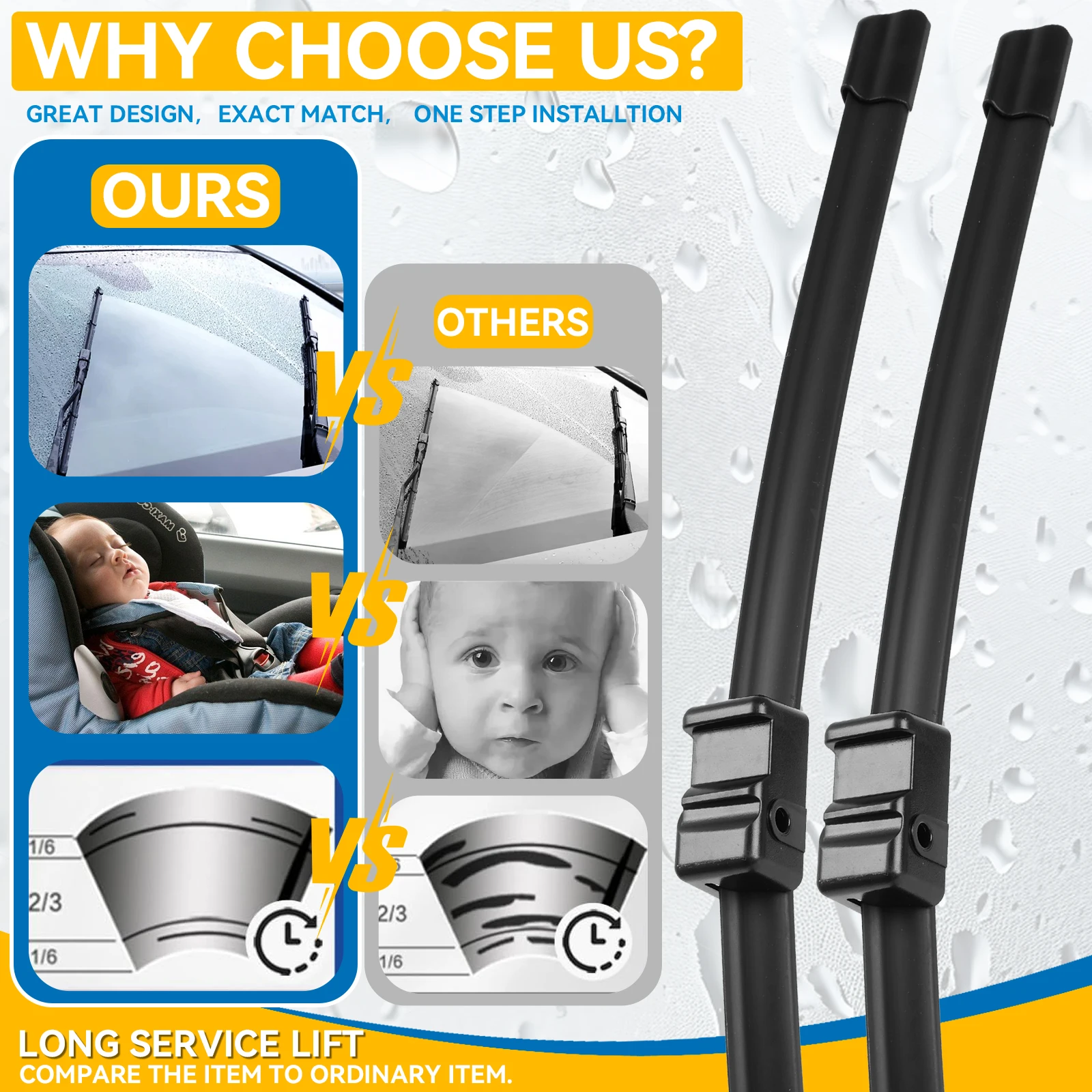 Erick's Wiper LHD شفرات الممسحة الأمامية لسيارات BMW X6 E71 E72 2008 - 2012 الزجاج الأمامي نافذة نظيفة فرش المطر للسيارة 24 "+ 20"