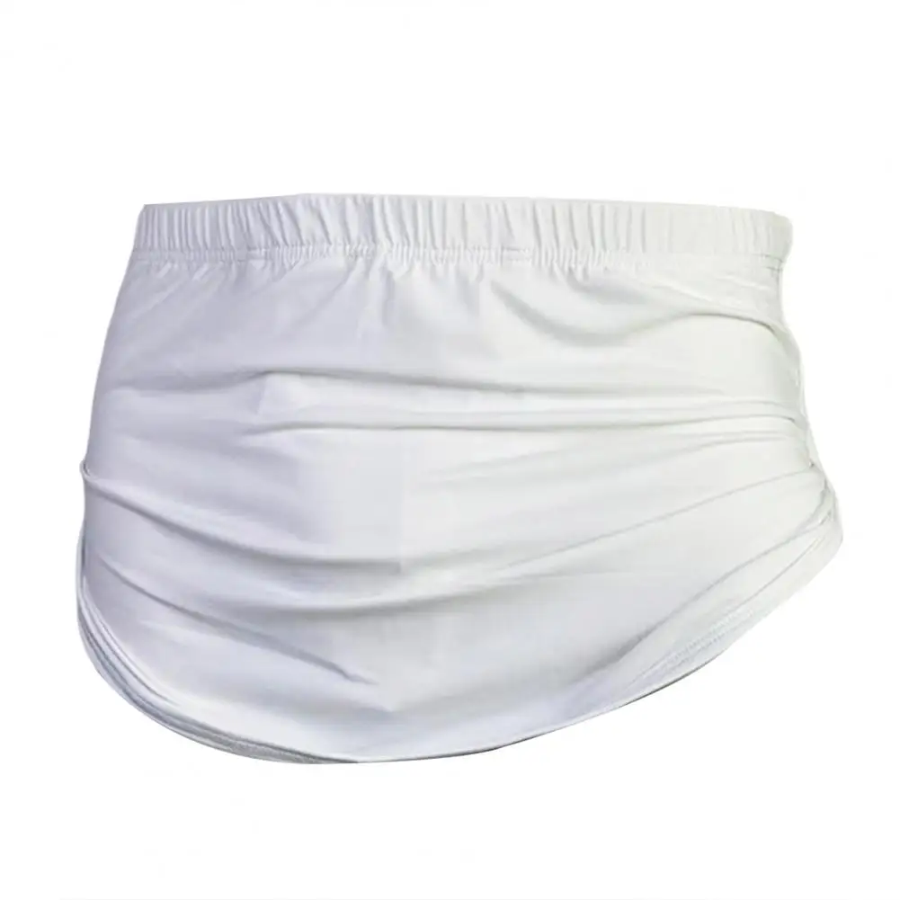 

Men Briefs Good Breathability Sweat Absorption Good Elasticity Underpants Solid Color Ice Silk Men Panties for Bedroom