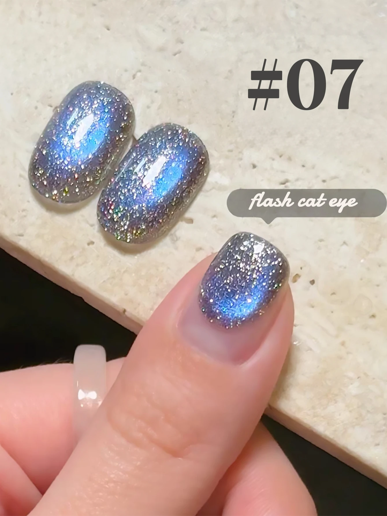 1-10 قطعة WS 2025 انفجار جديد فلاش كسر الماس الزجاج الخرز القط العين مسمار الفن سيلادون تدفق سلسلة القط العين هلام طلاء الأظافر