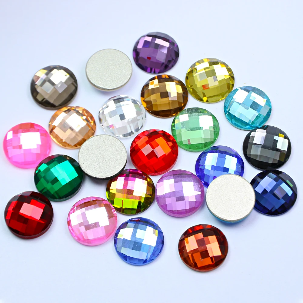 Round Shape Nail Crystals Stones Flatbacks Glass Rhinestones For Glass 3D Nail Art Accessories Clothes Shoes 1031