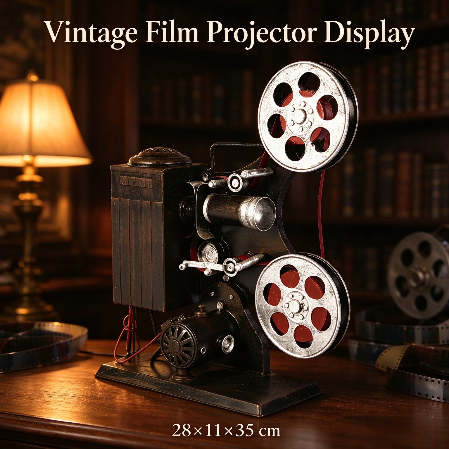 Vintage Movie Projector Decor Model, Hand‑Forged Iron Retro Ornament for Shop & Household Display
