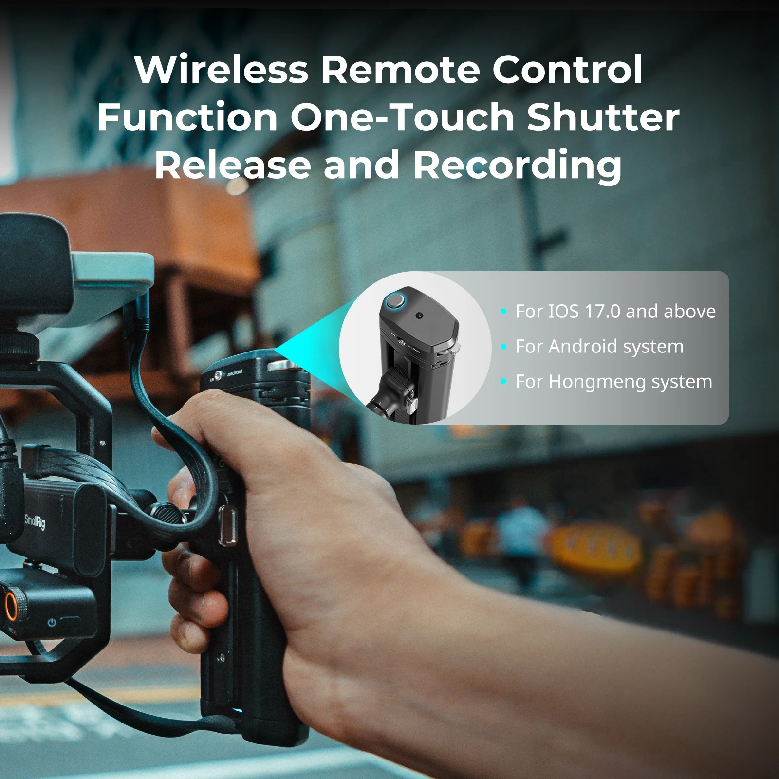 SmallRig Rotatable Bilateral Quick Release Side Handle with M.2 SSD Enclosure & Wireless Control for HawkLock Mobile Phone -4841
