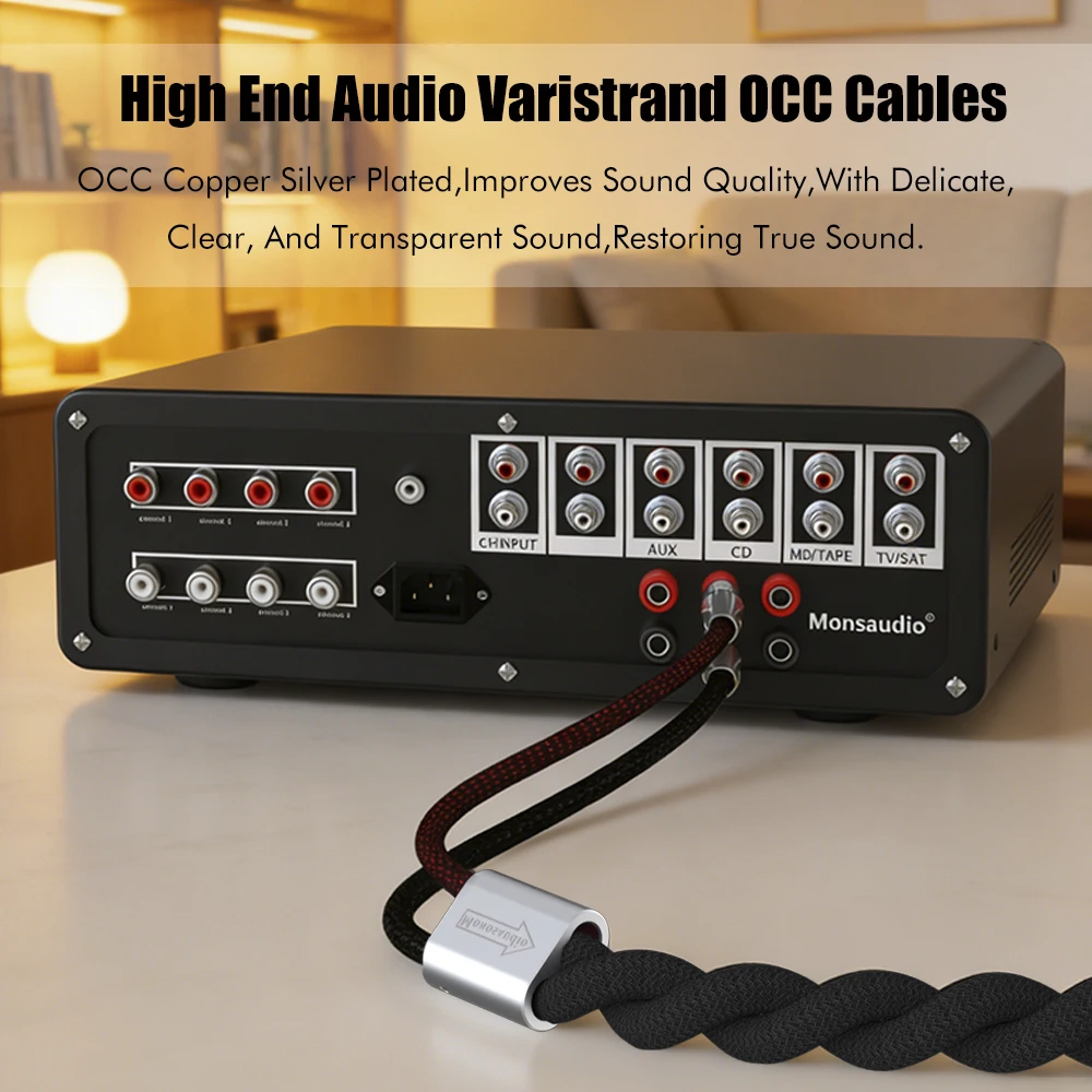 Monosaudio S803S2R OCC Multi-Core Kupfer versilbertes High-Fidelity-Audio-Lautsprecherkabel: Premium-Performance für Sound Enthusia – Detail 5