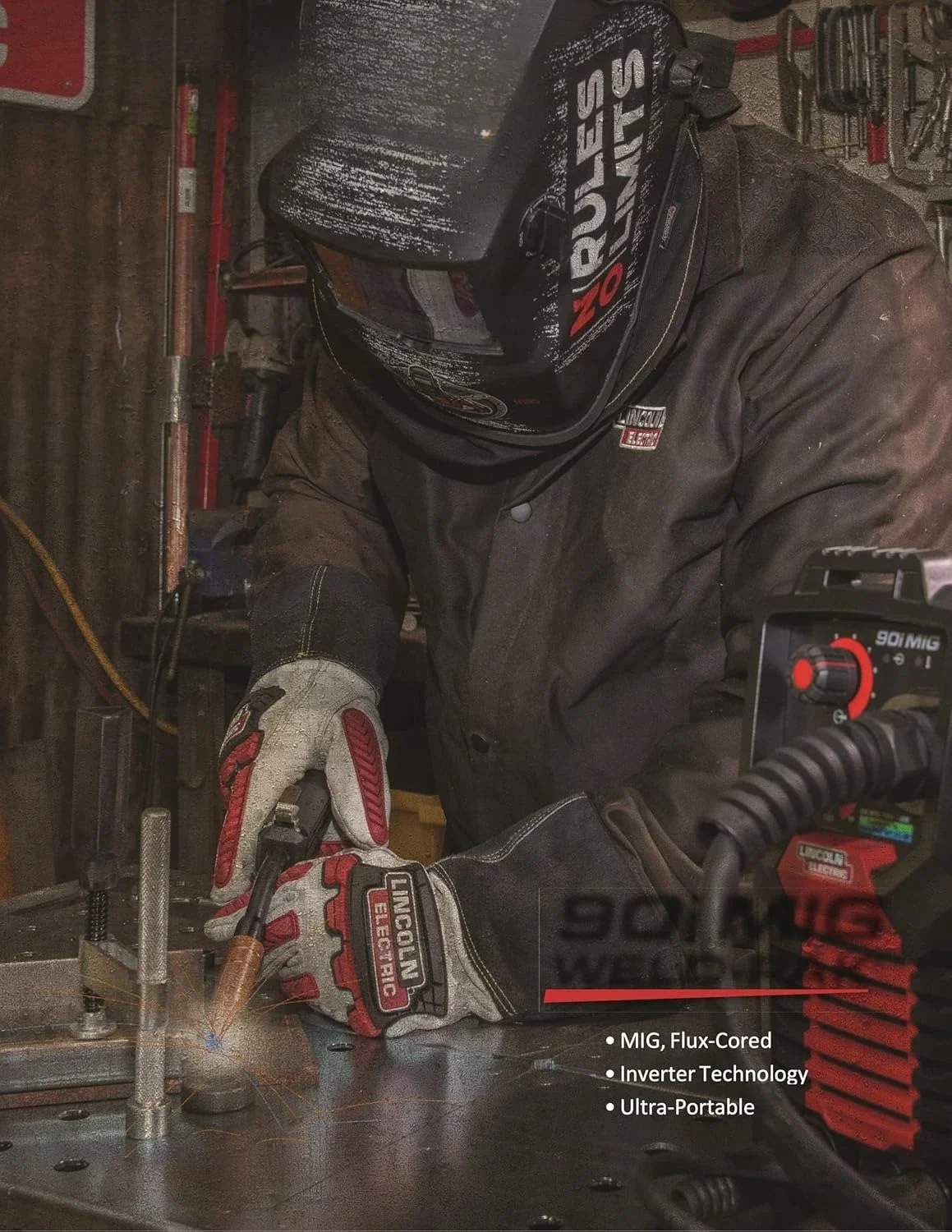 

90i MIG and Flux Core Wire Feed Weld-PAK Welder, 120V Welding Machine, Portable w/Shoulder Strap, Protective Metal Case