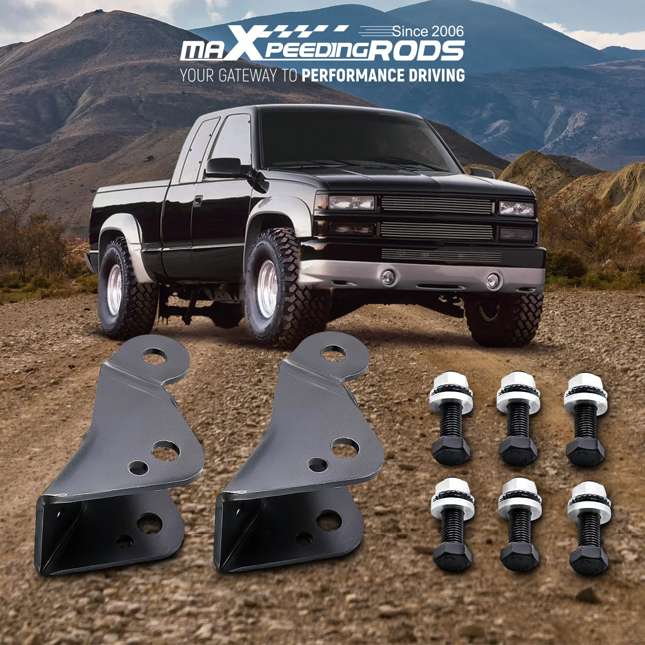 Rear 3'' to 5'' Drop Shock Extenders Lowering Kit For GMC Sierra C1500 2WD