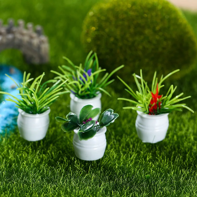 

Miniature Potted Flowers/Grass Mixed Plants Model For Diy Garden/Building Sand Table Scene Layout Materials Diorama Kits 10Pcs