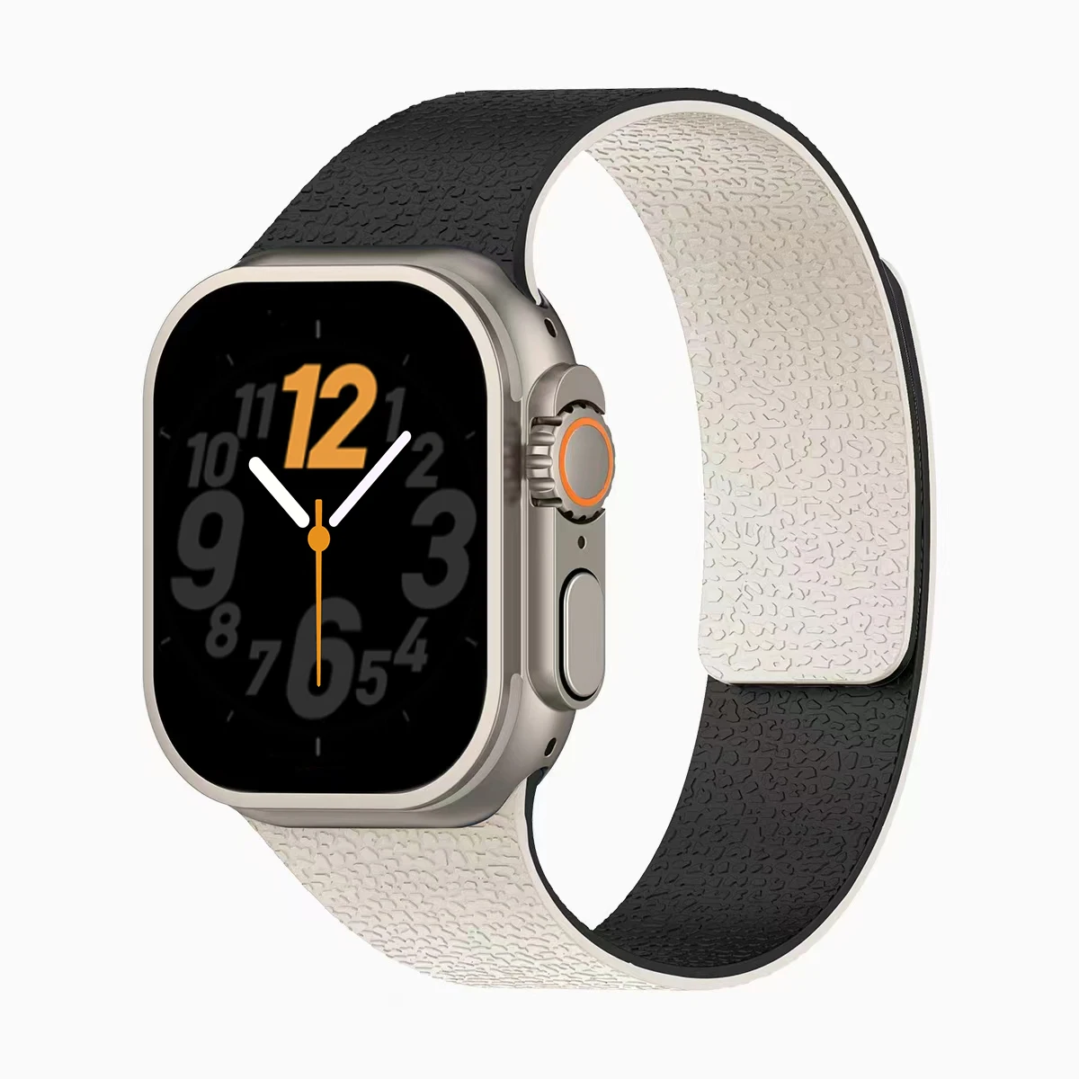 Neues Magnetarmband für Apple Watch Ultra 3/2 49mm 38 40 41 44 45 46mm Litchi-Muster Silikonband für iWatch S11 10 9 8 7 SE3