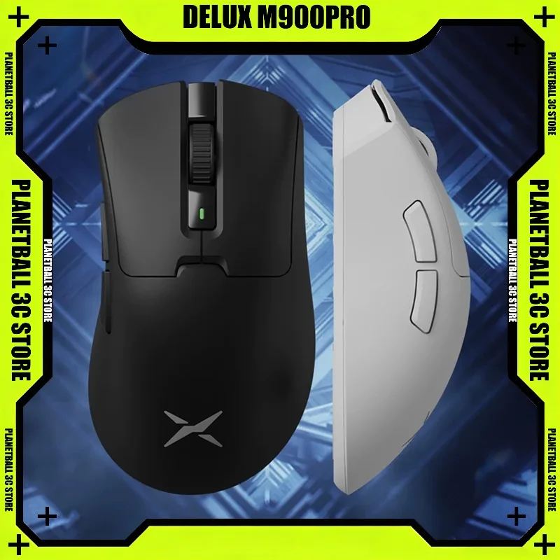 DeLUX M900Pro Wireless Gaming Mouse PAW3395 8000Hz 8K Polling Rate Lightweight Ergonomic Mice for Medium Large Hand FPS Gamer PC