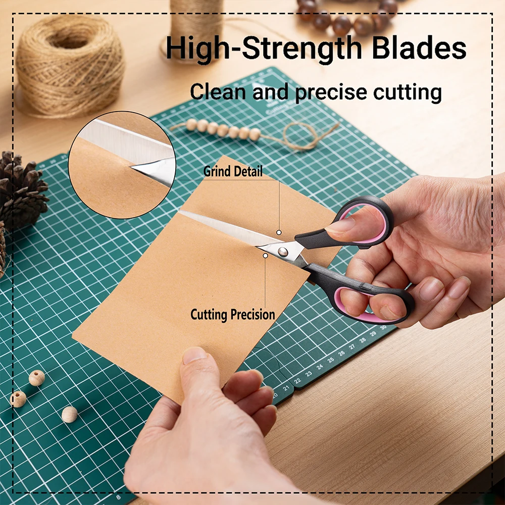 25Pcs Mixed Color Scissors Stainless Steel Rubber Handle Multifunctional Shears for Home Office School Fabric Paper Cutting