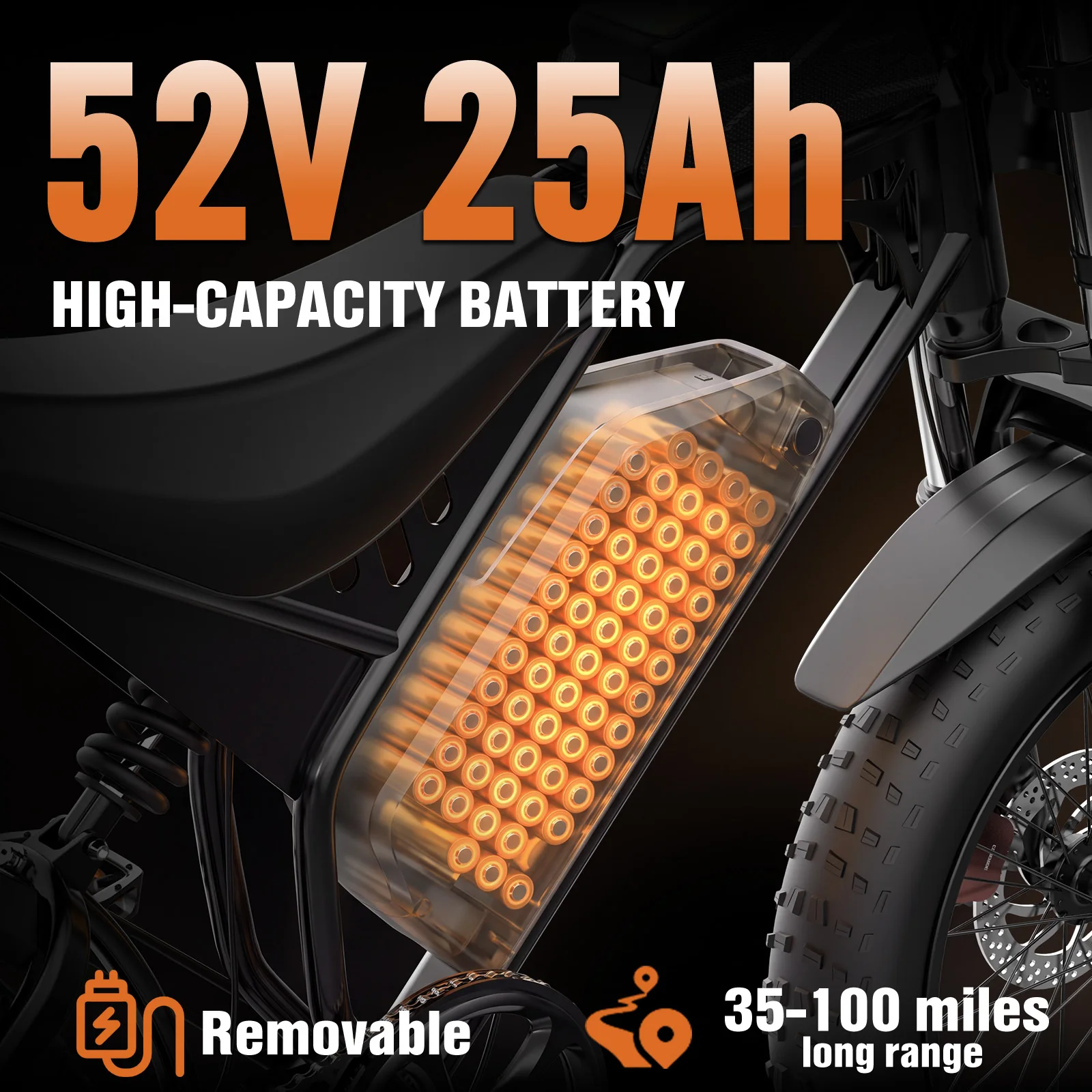 Peak 2000W Electric Dirt Bike for Adults 37MPH 52/25Ah Battery Hydraulic Brake Full Suspension Electric Motorcycle - view 4