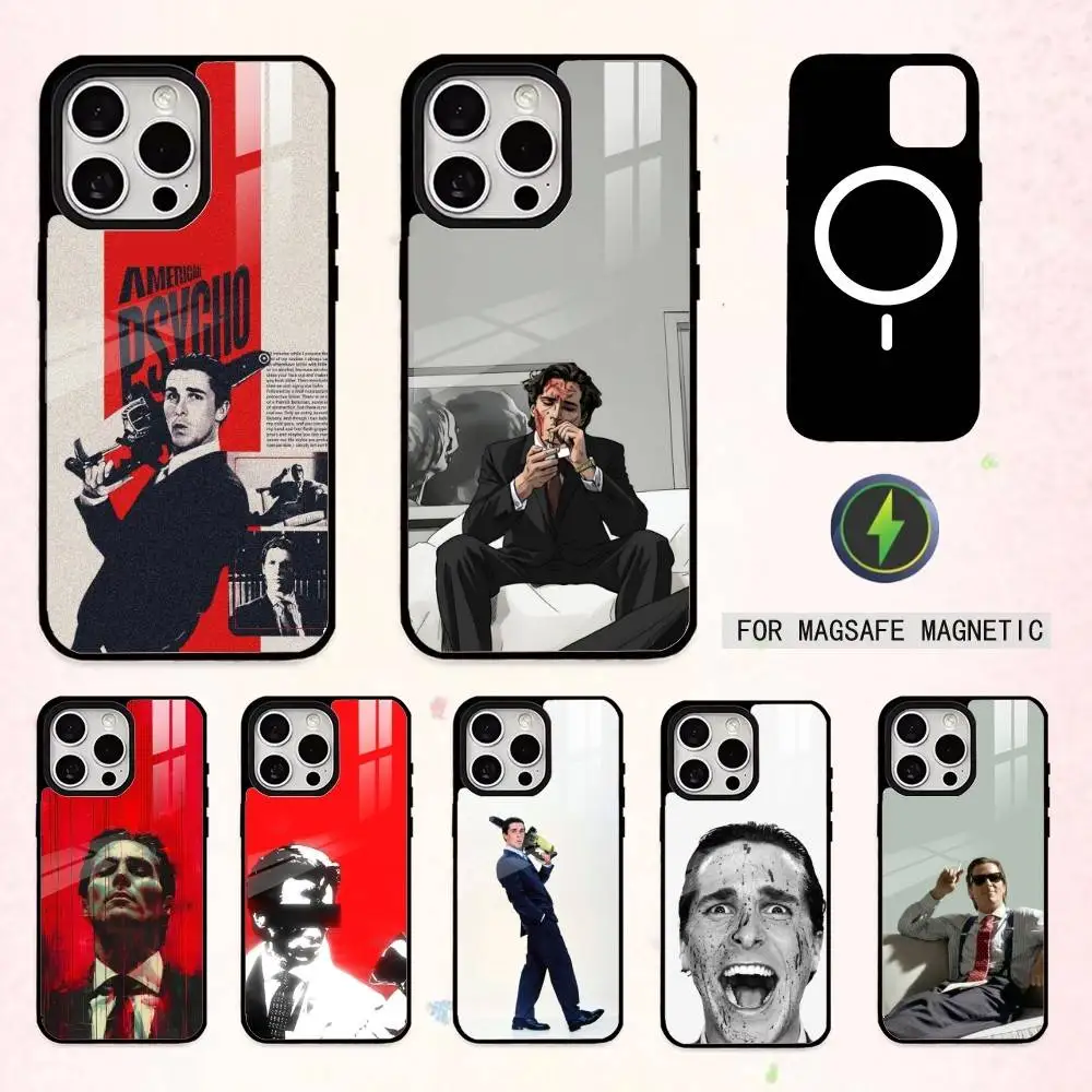 

H-Horror A-American Psycho Phone Case For iPhone17,16,15,14,13,12,11 Plus,Pro Max Magnetic For Magsafe Wireless Charging