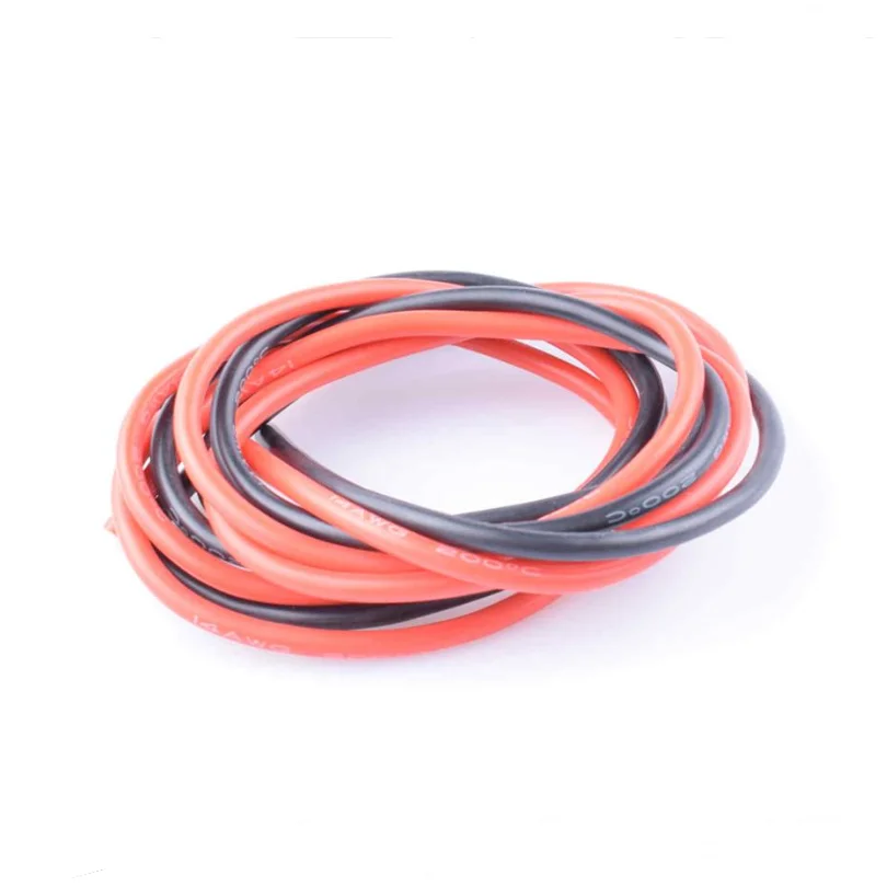 2 meter/lot 6/10/12/14/16/18/20/22/24awg super soft flexible factory made electric copper silicone wire cable for RC Hobby Model